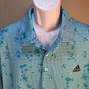 Adidas Golf Men's blue, white and black Mint Condition polo shirt XL s/s